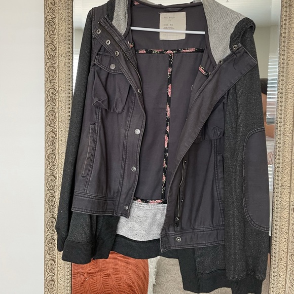 Free People Grey Patchwork Jacket - Picture 5 of 7